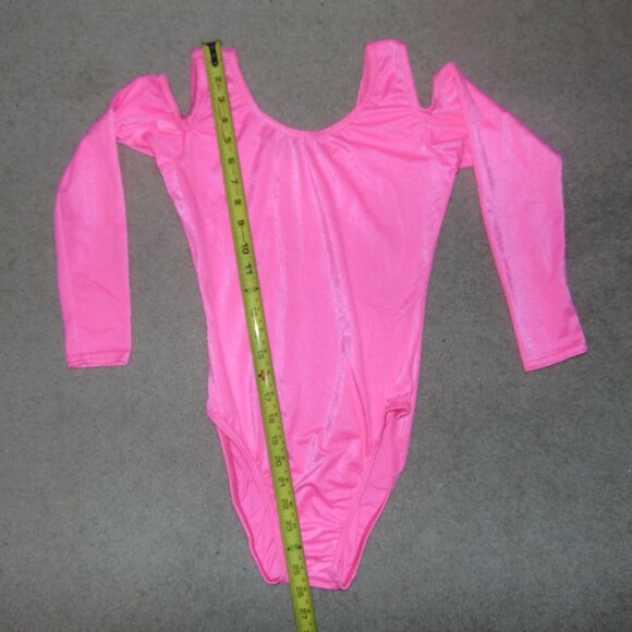 Pink Long Sleeve Open Shoulder Leotard MA - Picture 5 of 6